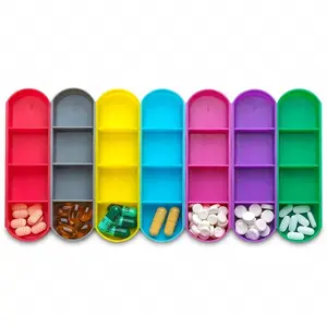 Produsen 4 Kompartemen Perjalanan Pil Case Organizer Pemegang Portable Bukti Penyimpanan Kotak Pil Dispenser Pil Wadah