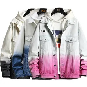 निर्माता कपड़े नए गिरने जीन जैकेट प्लस आकार mens फैशन कस्टम लोगो कोट डिजाइनर ढाल demin जैकेट जीन कोट पुरुषों