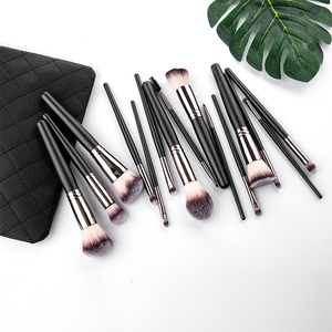 <span class=keywords><strong>Amazon</strong></span> Hot Selling Black Cosmetic Brush High Quality 15pcs Professional Makeup Brush Set with Bag - Product Image 2