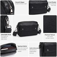 Sac messager vintage en cuir PU pour homme, imperméable, décontracté, avec fermeture éclair, vente en gros