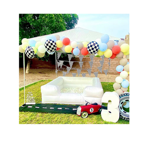 Équipement de terrain de jeu blanc gonflable pour bébé, balles de jeu souples, fosse de <span class=keywords><strong>piscine</strong></span> avec <span class=keywords><strong>toboggan</strong></span> - Product Image 2