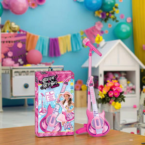 Nuova <span class=keywords><strong>Chitarra</strong></span> <span class=keywords><strong>Giocattolo</strong></span> Educativa per Bambini in Plastica ABS con Microfono per Cantare e Divertirsi con Musica Rock - Product Image 2
