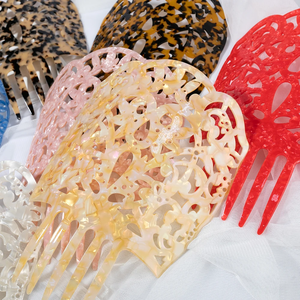 Hollow Out Women Fork flamenco estilo español Acetato Peines para el cabello Insertar estilo Peines para la decoración del cabello - Product Image 2