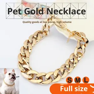 Collar de Cadena Dorada de Plástico para Perros Pequeños y Medianos, Gatos, Estilo <span class=keywords><strong>Bulldog</strong></span> Francés, Accesorios de Joyería para Mascotas - Product Image 4
