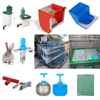 Nouvelle mangeoire et abreuvoir automatique pour lapins en plastique bleu avec fonction de verrouillage, système automatique humide/sec