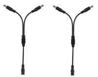 Kabel Pemisah Catu Daya DC 1 Betina ke 2 Jantan 5.5mm X 2.1mm untuk Kamera Keamanan CCTV, Lampu Strip LED