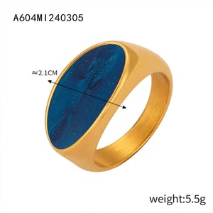 Elegant Jewelry <b>Ring</b> Minimalist Gold Plated Stainless Steel Gemstone Charm <b>Finger</b> <b>Rings</b> for Women - Product Image 6