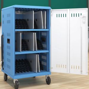 Fabricante <span class=keywords><strong>Precio</strong></span> al por mayor 30 ranuras AC PDU Laptop Gabinete de carga Chromebook Tablet Trollet Cart para equipos educativos - Product Image 2