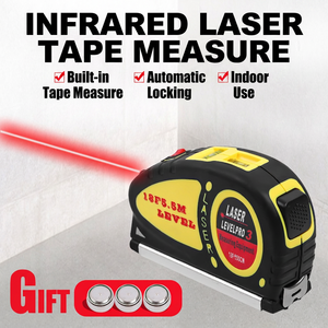 <b>Laser</b> <b>Level</b> Tape Measure 5.5M Red <b>Laser</b> Manual Leveling Battery Powered 635-680nm Wavelength Diy Measuring Tool - Product Image 2