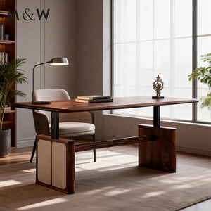 Escritorio Ejecutivo Ergonómico <span class=keywords><strong>de</strong></span> Madera Contrachapada M&W Modern Luxury Furniture, Ajustable en Altura para Trabajar <span class=keywords><strong>de</strong></span> Pie o Sentado - Product Image 1