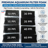 Woxin 10 15 20 25 30 35 40 50 60 80 PPI Mousse filtrante ouverte pour aquarium, filtre à eau et à air, éponge filtrante de qualité, fournitures