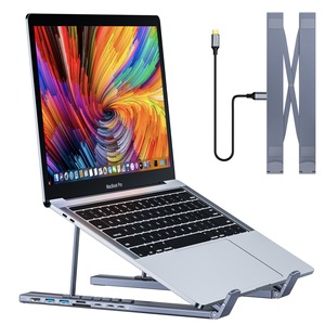 حامل كمبيوتر محمول مع قاعدة توصيل من نوع TypeC، ومقسم <span class=keywords><strong>USB</strong></span> متعدد الوظائف ومحمول، ومحول HDMI - Product Image 1