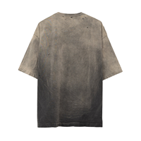 T-shirt personnalisé pour homme, en coton vintage, avec logo du fabricant, imprimé graphique, couleur unie, effet délavé à l'acide et au pierre