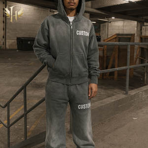 Custom Distressed Zip up Colorful Rhinestone Flared Sweatpants and Hoodie Sets Men Streetwear <strong>Tracksuit</strong> Acid Wash Sweatsuit - Product Image 4