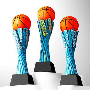 Trofeo di Pallacanestro in Resina Personalizzato Premium Durevole ed Ecologico, Regalo Commemorativo per Campionati Sportivi Vivaci con Protezione UV - Product Image 1