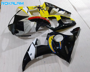 Carenados Amarillos, Negros y Blancos para Yamaha YZF600 <span class=keywords><strong>R6</strong></span> 05, Kit de Carrocería ABS, YZF-<span class=keywords><strong>R6</strong></span> <span class=keywords><strong>2005</strong></span>, Piezas de Repuesto para Motocicletas Deportivas - Product Image 1