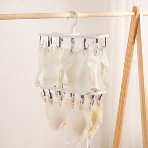 Séchoir à chaussettes multi-clip, type crochet rectangulaire, organisateur de vêtements pour sous-vêtements et chaussettes, usage domestique, séchoir de balcon - Product Image 4