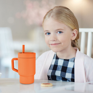 BPA-Free Water <b>Bottle</b> 9oz Silicone Drinkware Stock Kid-Friendly Foldable Colored Straw Mini Tumbler Sipper <b>Bottle</b> Various Colors - Product Image 6