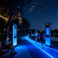 Système d'éclairage dynamique intelligent pour parcs et pistes de course nocturnes, avec contrôle par application IA et suivi de la lumière, éclairage d'ambiance et capteur de course nocturne