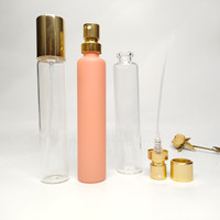 Offre Spéciale 30ml 35ml bouteille en verre de parfum 19x155mm 20x155mm tube en verre en forme de cigare avec pulvérisateur en aluminium supérieur à sertir