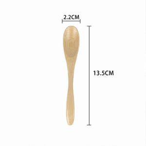 Ensemble de vaisselle de voyage moderne en bambou, comprenant une mini-cuillère longue en bois et des ustensiles de cuisine créatifs jetables - Product Image 3