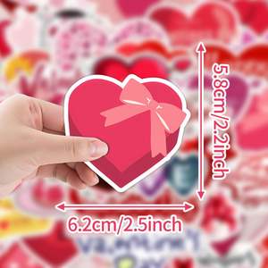 50 Pegatinas de PVC con Graffiti de Corazón para el Día de San Valentín, Pegatinas Decorativas Creativas para Botellas de Agua, Resistentes al Agua - Product Image 2