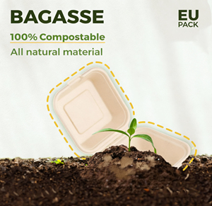 Caja para Hamburguesas Ecológica de Material MFPP de 5.5 Pulgadas con Bisagras y Apertura Fácil, Resistente a la Grasa y la Humedad, para Comida para Llevar y Comida Rápida - Product Image 4