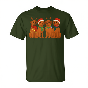 T-shirt pour chien Rhodesian Ridgeback avec chapeau de Père Noël, Joyeux Noël - Product Image 2