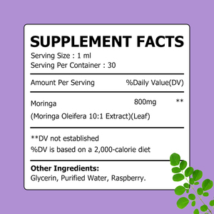 Gouttes liquides de Moringa de haute qualité pour une peau et des cheveux sains, favorisent la régulation du taux de sucre dans le sang et la santé globale. - Product Image 2