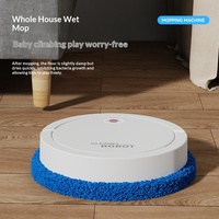 Robot de nettoyage de sol intelligent à moteur à brosse alimenté par USB, pour usage domestique, nettoyage humide et sec, idéal pour les paresseux