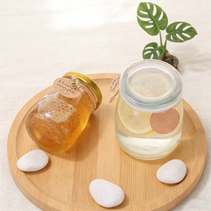 Boîtes <span class=keywords><strong>de</strong></span> yaourt mini rondes à large ouverture vides en gros, contenants alimentaires, bouteilles <span class=keywords><strong>de</strong></span> pudding en verre avec couvercle en liège et bouchons métalliques - Product Image 1