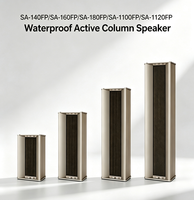 Altavoz de Columna Activo de Aluminio Resistente al Agua, Entrada RCA, Soporte Ajustable Multipotencia, Altavoz PA para Exteriores, para Transmisiones al Aire Libre