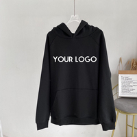 Pull à capuche ample doublé en maille tendance automne-hiver, style streetwear, avec logo personnalisé, pour hommes et femmes, 100 % coton
