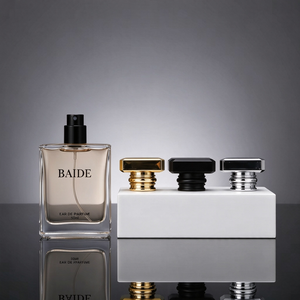 Flacon de parfum vide en verre transparent de luxe, design carré, personnalisable, 30ml 50ml 100ml, avec pulvérisateur à sertir, vente en gros - Product Image 2