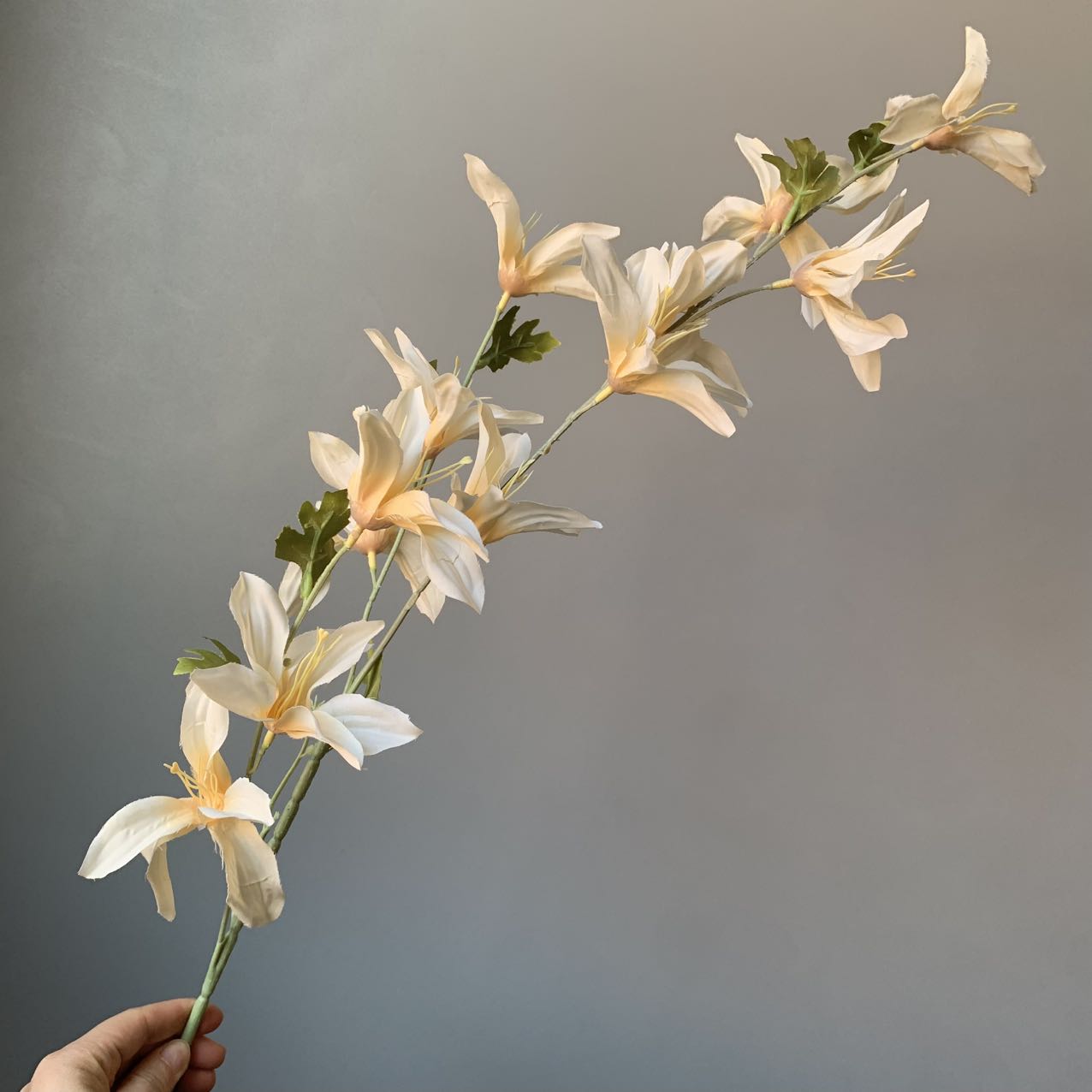 6 Steli Di Gladioli Finti In Seta Bianco Rosa - Fiori Artificiali Per Matrimoni E Casa - 5