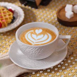 Tasse à café et soucoupe Kingze Rock Texture Latte Art 300ml 400ml, style japonais Wabi-Sabi Sawada - Product Image 3