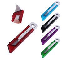 Couteau de sécurité automatique à ouverture par ressort, multicolore en gros, ouvre-boîte en plastique pour usage au bureau
