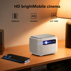 Projecteur extérieur intelligent portable WiFi 4K DLP avec batterie intégrée Android, 600 lumens, stéréo HIFI pour l'éducation et les petits bureaux - Product Image 2