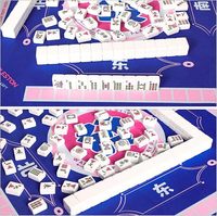 Tapis de jeu de Mahjong américain imprimé, antidérapant, en caoutchouc, carré, avec règles imprimées