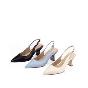 2024 Custom Logo Ladies Single Color Elegant High Heel <strong>Shoes</strong> Pointed Toe Slingback Comfortable Office Dress <strong>Pumps</strong> <strong>Shoes</strong> Women - Product Image 4