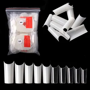 New Product 500pcs/set Acrylic French Style Natural False Nail Tips U-shape Artificial Art