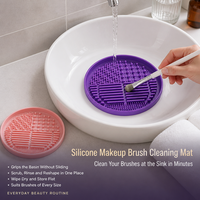Tapis de nettoyage pour pinceaux de maquillage en silicone avec 4 zones de texture, tampon de lavage pour pinceaux cosmétiques et éponges de beauté, pour usage professionnel OEM/ODM en gros