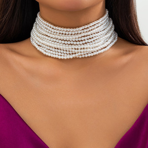 Collar de Perlas de Imitación Retro de Varias Capas para Mujer - Cadena de Cuentas de Lujo para Suéter, Joyería de Moda Europea para Novias - Product Image 6