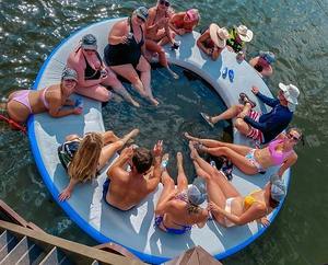 Hamac Gonflable de Haute Qualité pour l'Eau Sunchill Vert Mer Coussin de Soleil avec Filet - Product Image 5