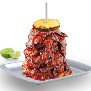 Stainless Steel Square Screw Vertical Skewer Grill <b>Rack</b> 9in 8in Tray With Brush And Gloves For Cooking <b>BBQ</b> Tools - Product Image 1