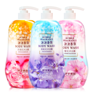 Venta al por mayor 1080 ml Adultos Mujer Body Wash Burbuja Fragancia Perfume Gel de ducha con característica de blanqueamiento Esencia vegetal Lavanda Rosa - Product Image 1
