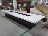 Table de réunion personnalisée en surface solide haute brillance pour bureau, salle de conférence, capacité 14 personnes