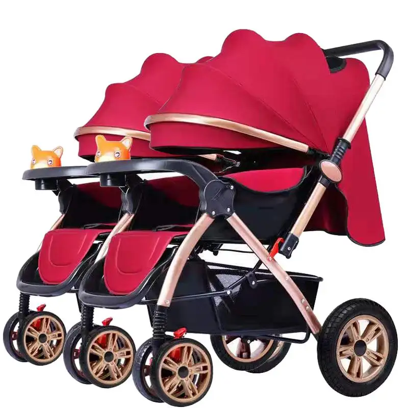 Chariot d'aéroport pliable rapide et bon marché 2 chariots pour bébés poussette double avec siège auto