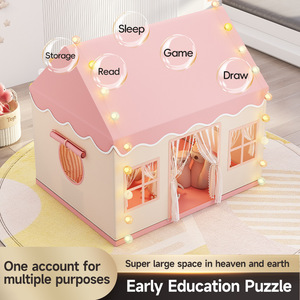 Tente de jeu Château de Princesse en Gros pour Enfants, Maisonnette d'Intérieur avec Fenêtre Lumineuse, Jouet Cadeau Personnalisable pour Bébés Filles et Enfants - Product Image 4