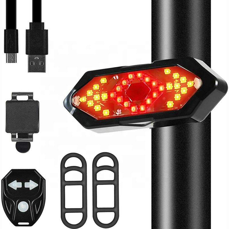 Беспроводной задний фонарь для велосипеда с дистанционным управлением, водонепроницаемый перезаряжаемый задний фонарь с USB, стоп-сигнал и сигнал поворота